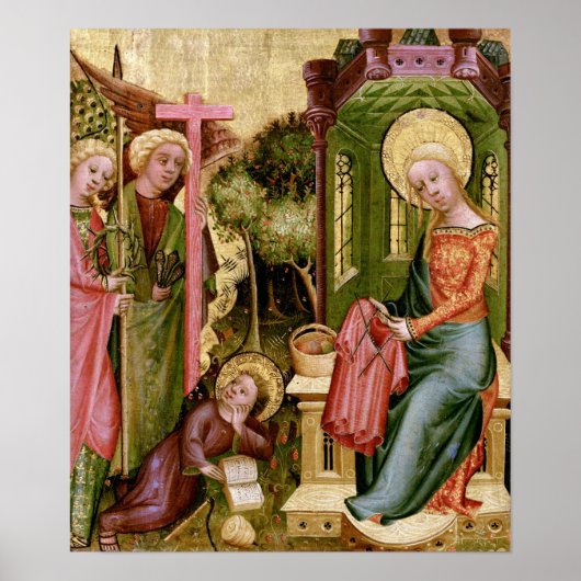 Bezoek van de engel, c. 1400-10 van meester Bertra Poster (Voorkant)