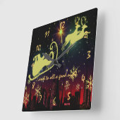 bezoek van de heer Nicholas Night voor Kerstmis Vierkante Klok (Hoek)