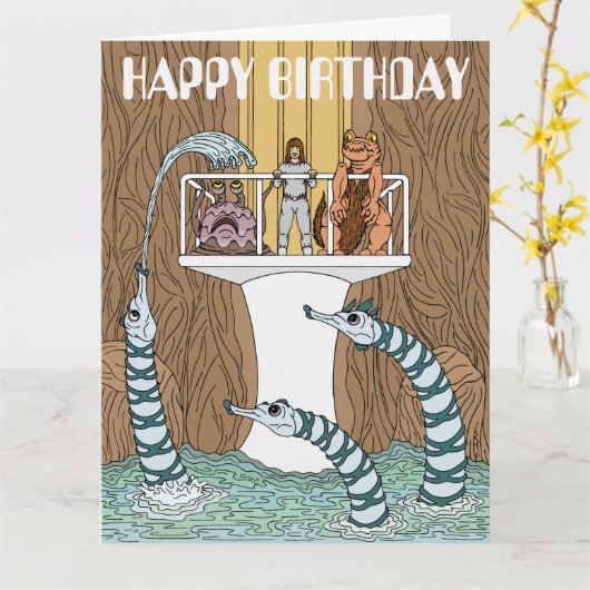 Bezoek van de Kaart van de Birthday Piptrixons (Gele Bloem)