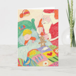 Bezoek van de kerstman feestdagen kaart