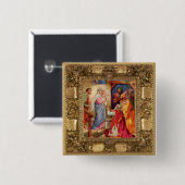 Bezoek van de Mannen van de Wijzen Vierkante Button 5,1 Cm (Voorkant /achterkant)