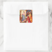 Bezoek van de Mannen Vierkante Sticker (Tas)