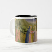 Bezoek van de predella Annunciation Tweekleurige Koffiemok (Voorkant links)