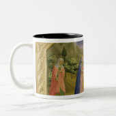 Bezoek van de predella Annunciation Tweekleurige Koffiemok (Links)