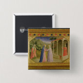 Bezoek van de predella Annunciation Vierkante Button 5,1 Cm (Voorkant /achterkant)