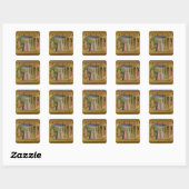 Bezoek van de predella Annunciation Vierkante Sticker (Vel)