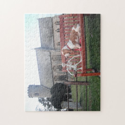 Bezoek van de Puzzle Basset Hound Church Legpuzzel (Verticaal)