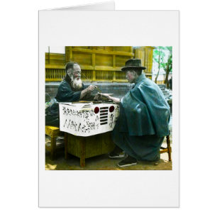 Bezoek van de Roadside Fortune Teller Old Japan