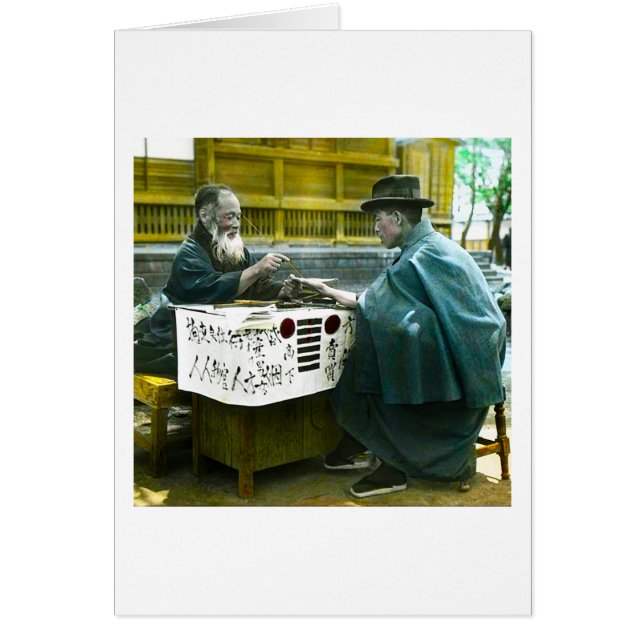 Bezoek van de Roadside Fortune Teller Old Japan (Voorkant)