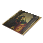 Bezoek van Elizabeth aan de Maagd Mary Tegeltje (Zijkant)