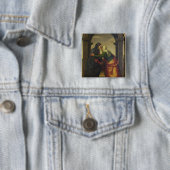 Bezoek van Elizabeth aan de Maagd Mary Vierkante Button 5,1 Cm (In situ)