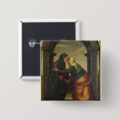 Bezoek van Elizabeth aan de Maagd Mary Vierkante Button 5,1 Cm (Voorkant /achterkant)