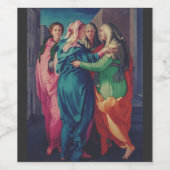 Bezoek van Maagd door Pontormo Wijn Etiket (Enkel label)