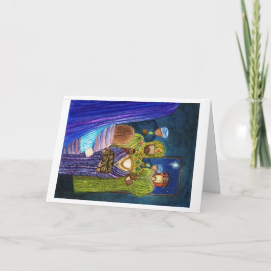 Bezoek van Magi Feestdagen Kaart (Voorkant)