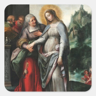 Bezoek van Mary aan St. Elizabeth Vierkante Sticker