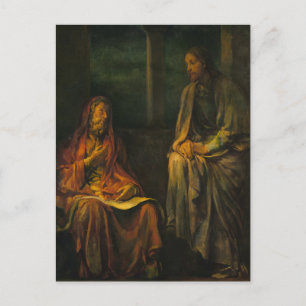 Bezoek van Nicodemus aan Christus door John La Far Briefkaart