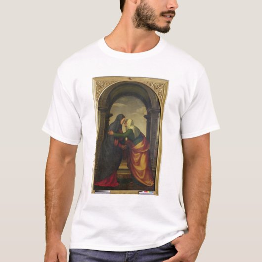 Bezoek van St. Elizabeth aan de Maagd Mary T-shirt (Voorkant)