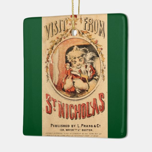 Bezoek van St. Nicholas Keramisch Ornament (Links)