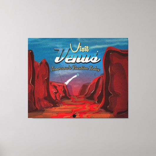Bezoek Venus Vintage Poster Canvas Afdruk (Voorkant)