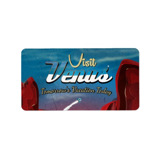 Bezoek Venus Vintage Poster Etiket (Voorkant)