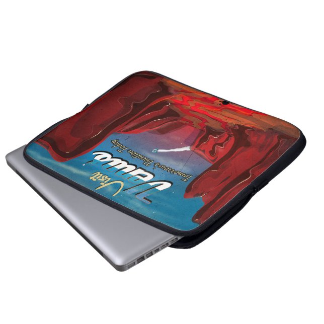 Bezoek Venus Vintage Poster Laptop Sleeve (Voorkant onderkant)