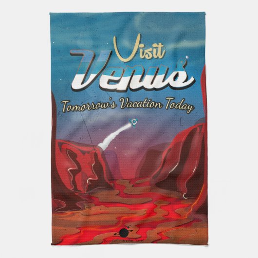 Bezoek Venus Vintage Poster Theedoek (Verticaal)