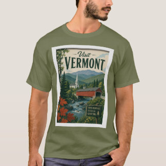Bezoek Vermont Travel Vintage T-shirt