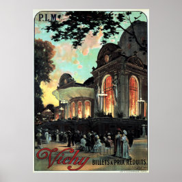 Bezoek VICHY FRANCE 1942 WO 2 Vintage Travel Poster