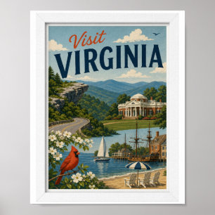 Bezoek Virginia Reis Vintage Poster