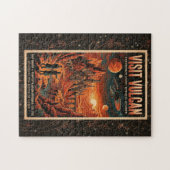 Bezoek Vulcan - Retro Galactisch Reisposter Legpuzzel (Horizontaal)