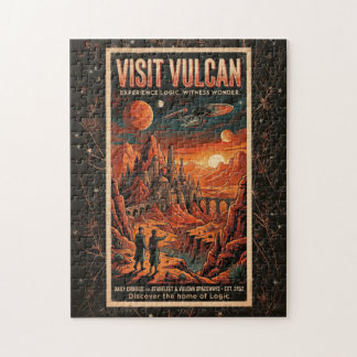 Bezoek Vulcan - Retro Galactisch Reisposter Legpuzzel