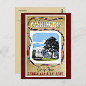 Bezoek Washington per trein, Pennsylvania RR Briefkaart (Voorkant / Achterkant)