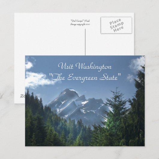 Bezoek Washington "The Evergreen State" Briefkaart (Voorkant / Achterkant)