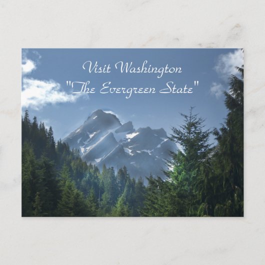 Bezoek Washington "The Evergreen State" Briefkaart (Voorkant)