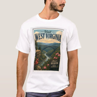 Bezoek West Virginia Reizen Vintage T-shirt