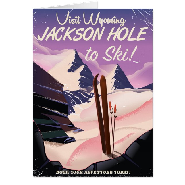 Bezoek Wyoming! Jackson Hole ski reisposter (Voorkant)