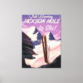 Bezoek Wyoming! Jackson Hole-skiposter Canvas Afdruk (Voorkant)