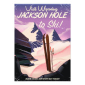 Bezoek Wyoming! Jackson Hole-skiposter Foto Afdruk (Voorkant)