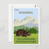 Bezoek Wyoming, Yellowstone National Park Briefkaart (Voorkant / Achterkant)