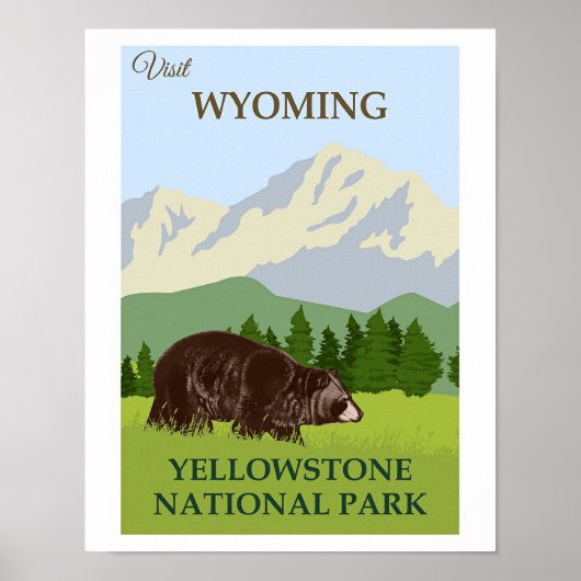 Bezoek Wyoming, Yellowstone National, Poster (Voorkant)