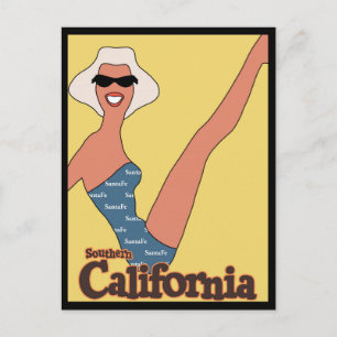 Bezoek Zuid-Californië door Treinvintage-reis Briefkaart