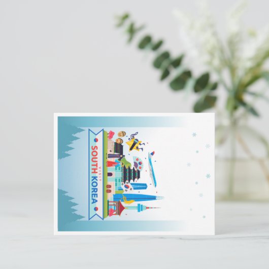 Bezoek Zuid-Korea Briefkaart (Staand voorkant)