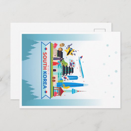 Bezoek Zuid-Korea Briefkaart (Voorkant / Achterkant)