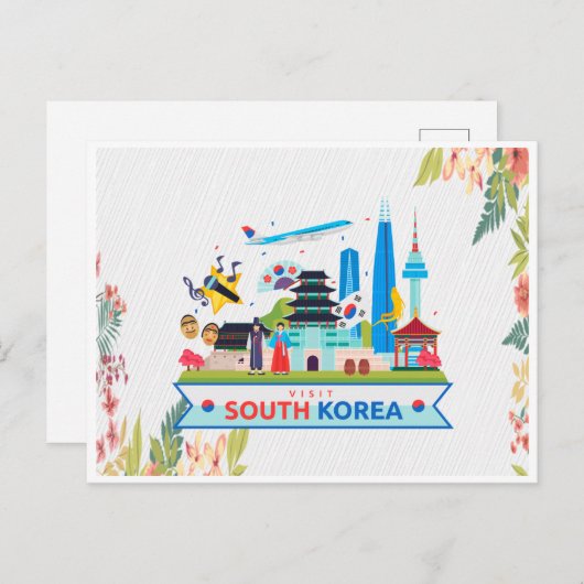 Bezoek Zuid-Korea Briefkaart (Voorkant / Achterkant)