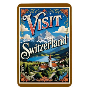 Bezoek Zwitserland reisposter, Magneet