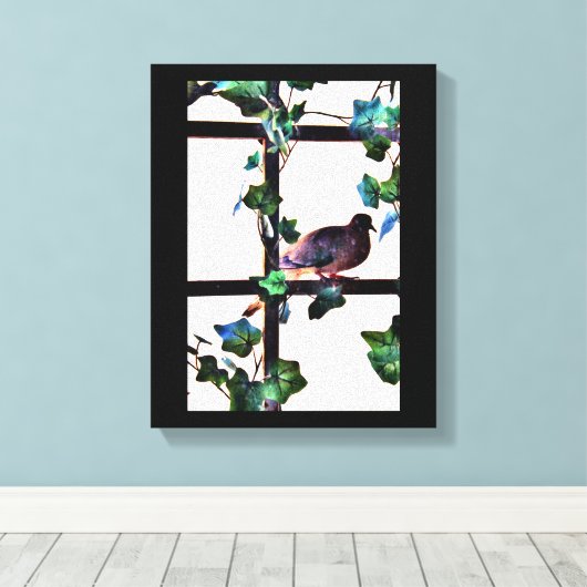 Bezoekende hond canvas afdruk (Insitu (Houten vloer))