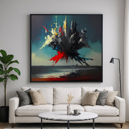 Bezoeker - Abstract Schilderachtig Landschap Poster