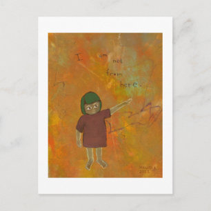 Bezoeker die een andere unieke kunst heeft briefkaart