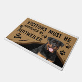 Bezoeker moet worden goedgekeurd door Rottweiler Deurmat (Schuin)