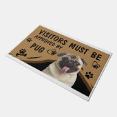 Bezoeker moet worden goedgekeurd door Springer Pug Deurmat (Schuin)